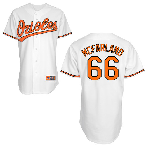 T-J McFarland #66 MLB Jersey-Baltimore Orioles Men's Authentic Home White Cool Base Baseball Jersey